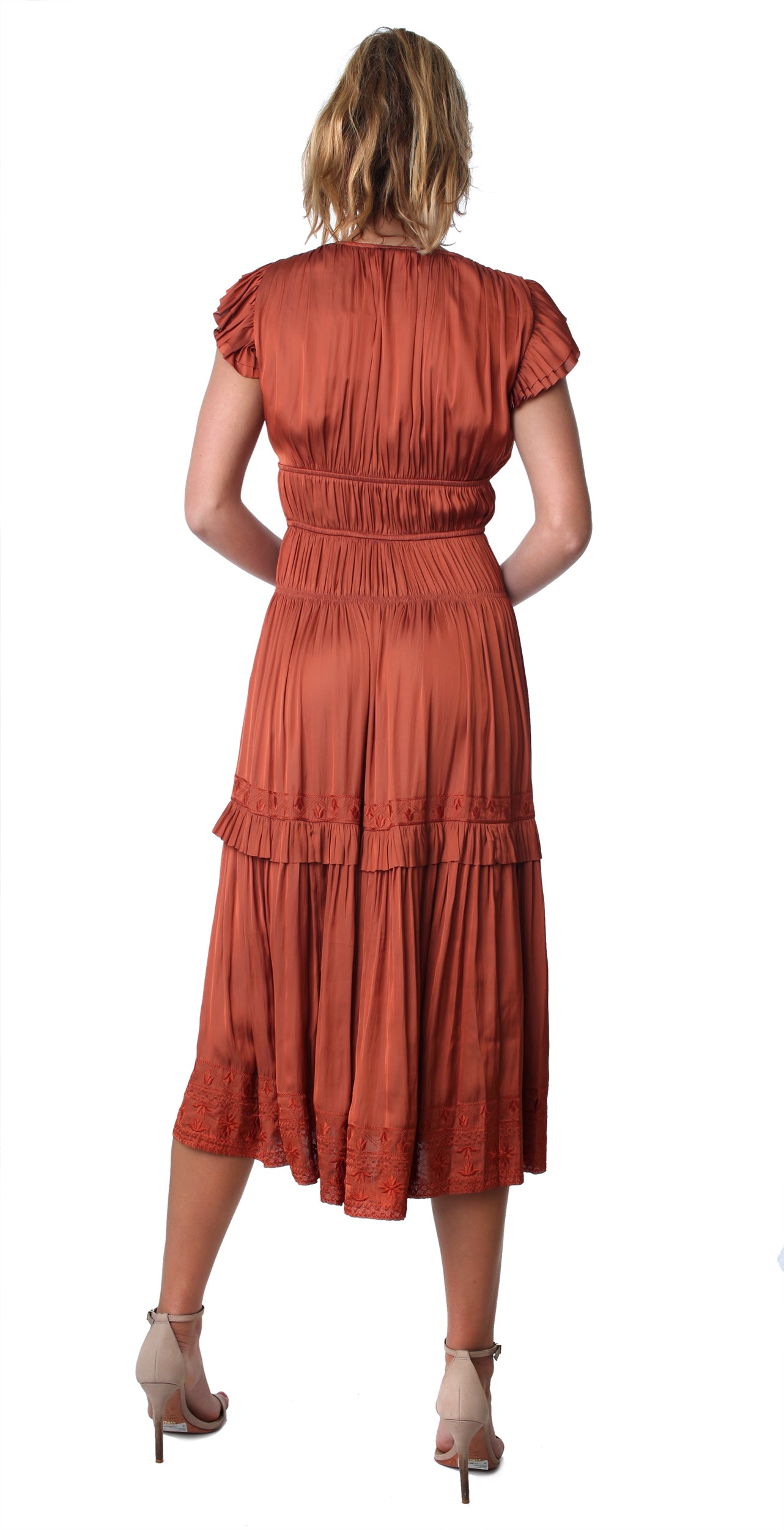 ulla johnson rust dress